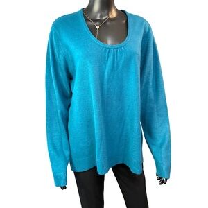 Just My Size Vibrant Blue V-Neck Sweater